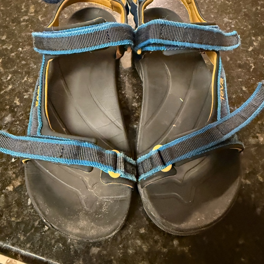 Teva Black and Blue Sandals with Adjustable Straps